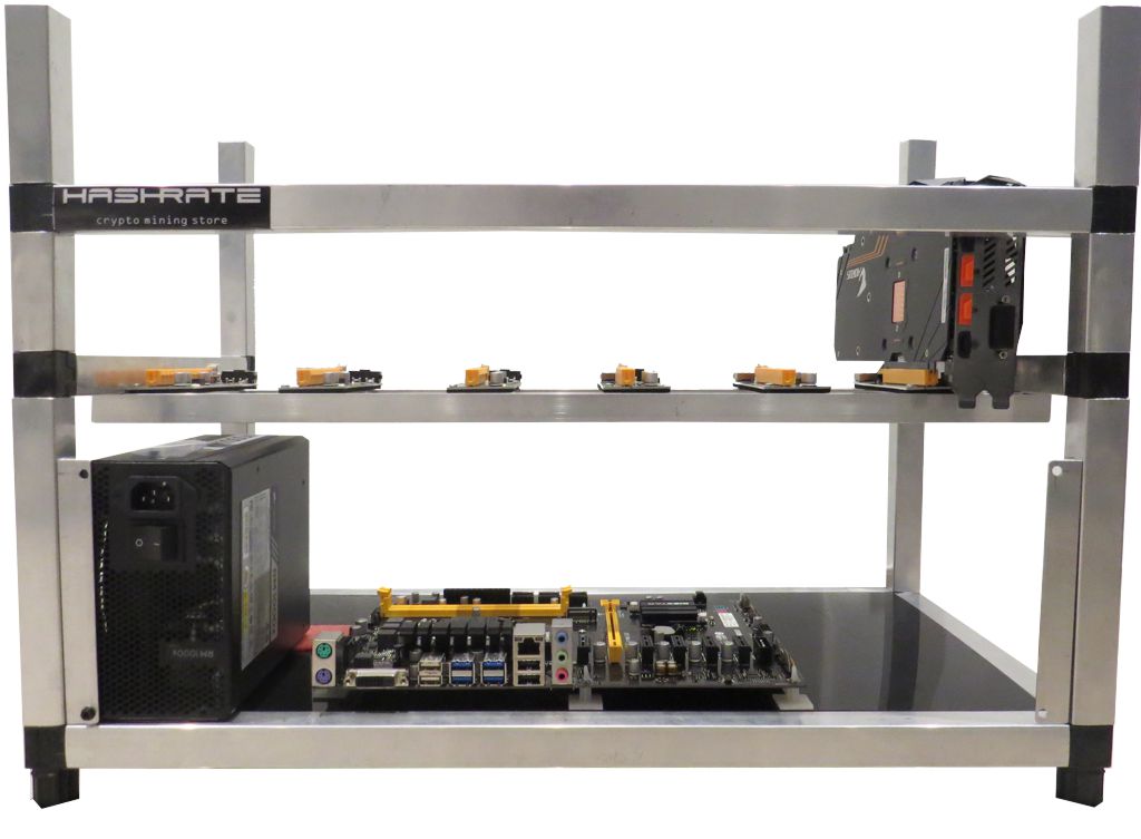 Stackable Crypto Mining Rig Frame, Upto card support – hashrate