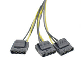 6 Pin PCIe to 3x Molex 4 Pin 12v Power Cable