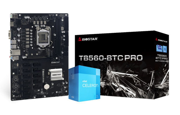 Biostar 12 x PCIe TB560-BTC PRO + Celeron G5905 Combo