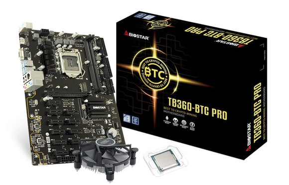 Biostar 12 x PCIe TB360-BTC PRO V3.0 + Celeron G4930 Combo