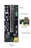 PCIe Riser Card - VER010S PLUS - 12V - 2 x 6PIN + 4PIN, 8x Solid Caps, 9x LED