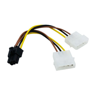 Dual Molex 4Pin To 6Pin Cable - hashrate.co.za