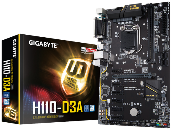 Gigabyte GA-H110-D3A Cryptomining Motherboard - hashrate.co.za