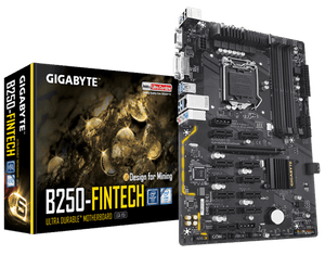 Gigabyte GA-B250-FinTech 12 x PCIe Cryptomining Motherboard - hashrate.co.za