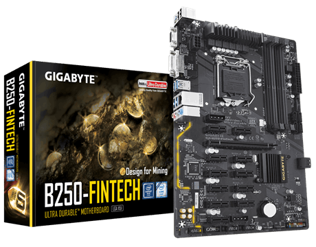 Gigabyte GA-B250-FinTech 12 x PCIe Cryptomining Motherboard - hashrate.co.za