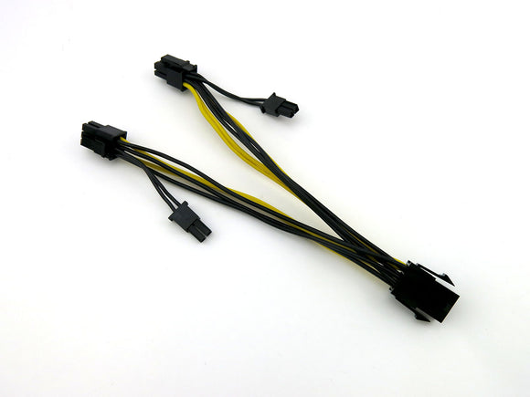 PCI-E 6pin to Dual 8pin Y-Splitter Extension Cable