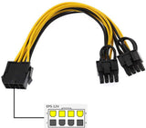 EPS CPU 8 Pin to Dual PCIE 8 (6+2) Pin Power Cable