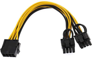 EPS CPU 8 Pin to Dual PCIE 8 (6+2) Pin Power Cable