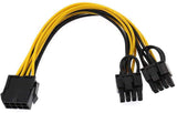 EPS CPU 8 Pin to Dual PCIE 8 (6+2) Pin Power Cable