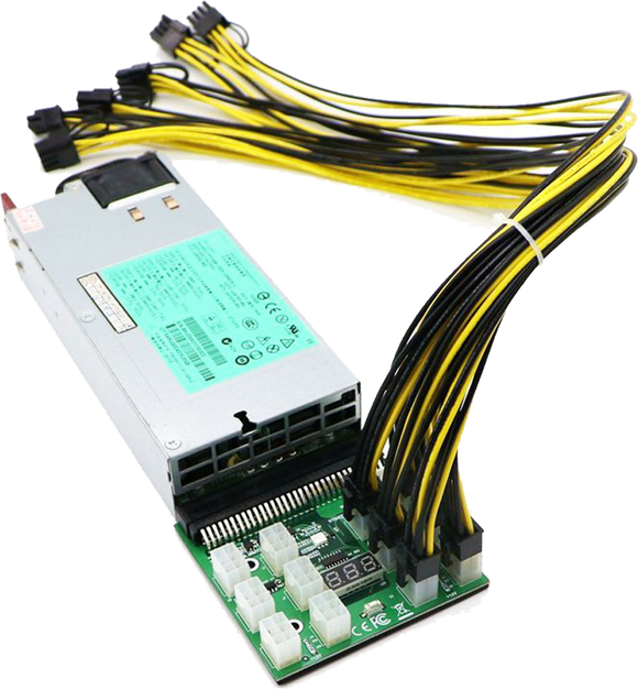 1200Watt Server Power Supply Kit for GPU Mining. 94% Platinum Efficiency - hashrate.co.za