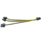6 Pin PCIe to 3x Molex 4 Pin 12v Power Cable
