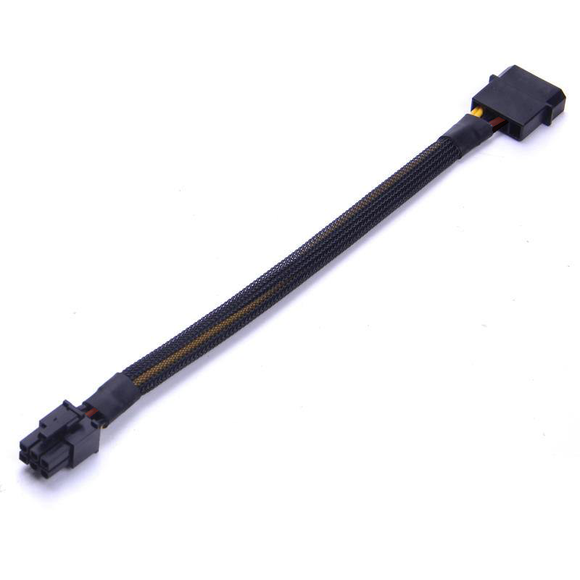 Premium 4Pin Molex to 6Pin PCIe Cable - Sleeved