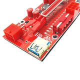 PCIe Riser Card - VER014 PRO - 12V - 2 x 6PIN + 4PIN, 10x Solid Caps, 12x LED, LCD Temperature Display