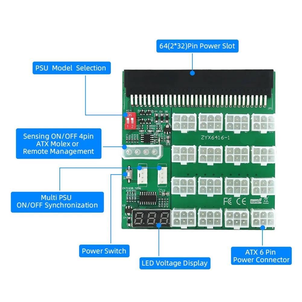 Server Power Supply Breakout Board ZYX64 – hashrate