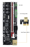 PCIe Riser Card - VER011 PRO GE - 12V - 2 x 6PIN, 10x Solid Caps, 13x LED