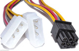Dual Molex 4Pin To 6Pin Cable - hashrate.co.za